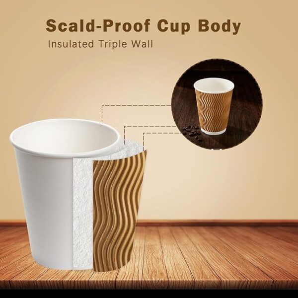 12 oz ripple wall paper cup - Image 3