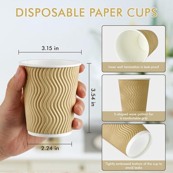 8 oz ripple wall paper cup - Image 2