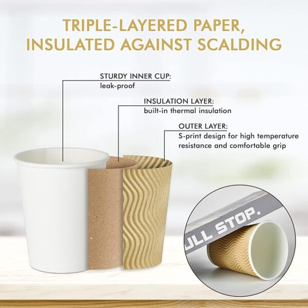 8 oz ripple wall paper cup - Image 3